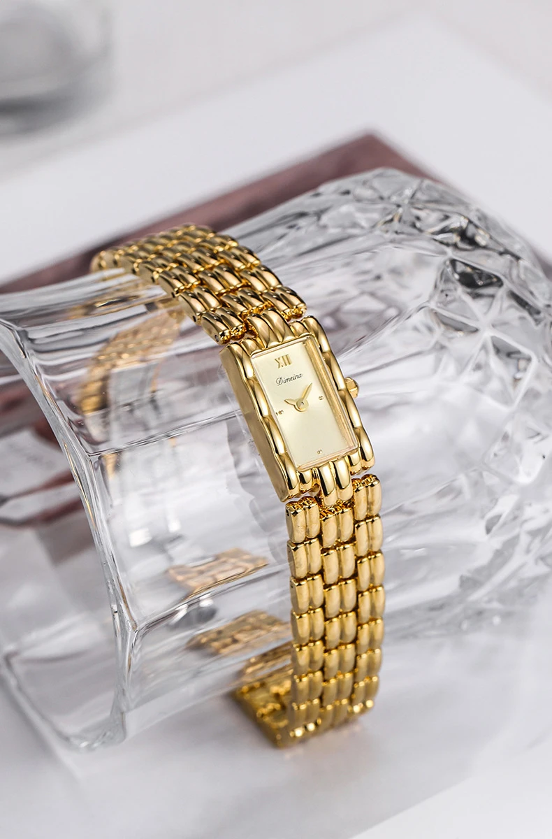 Womens Watches for Girls Wrists Quartz Watch Sliver Gold Orologio Ladies Luxury Wristwatch Rectangle Dial Stainless Steel Clock