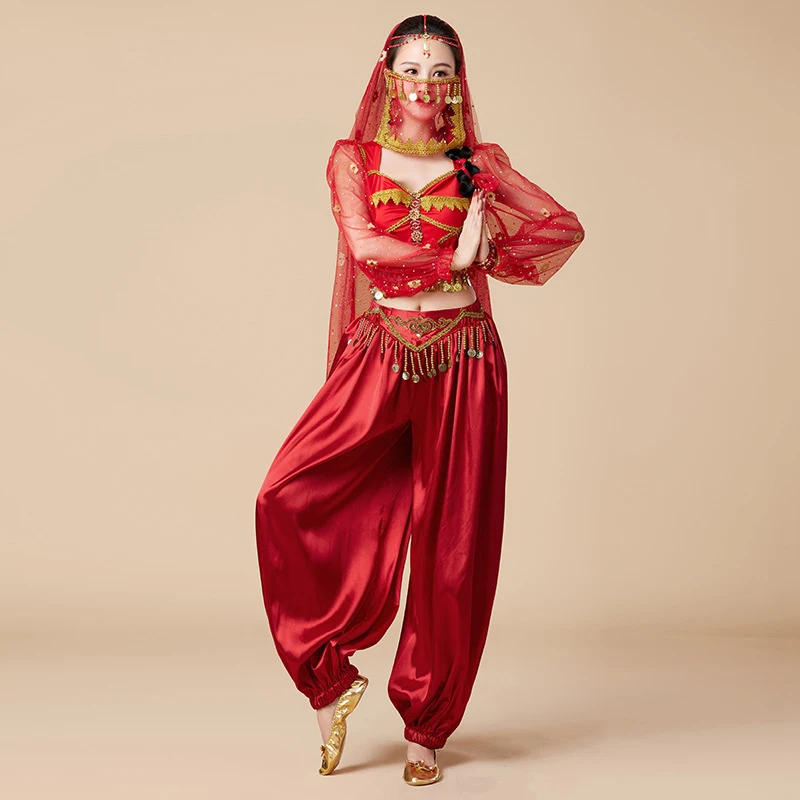 Halloween Belly Dancewear Indian Dance Big Dress Exotic Dance Performance Costume Set for Women Fantasia Feminina Dance Clothes