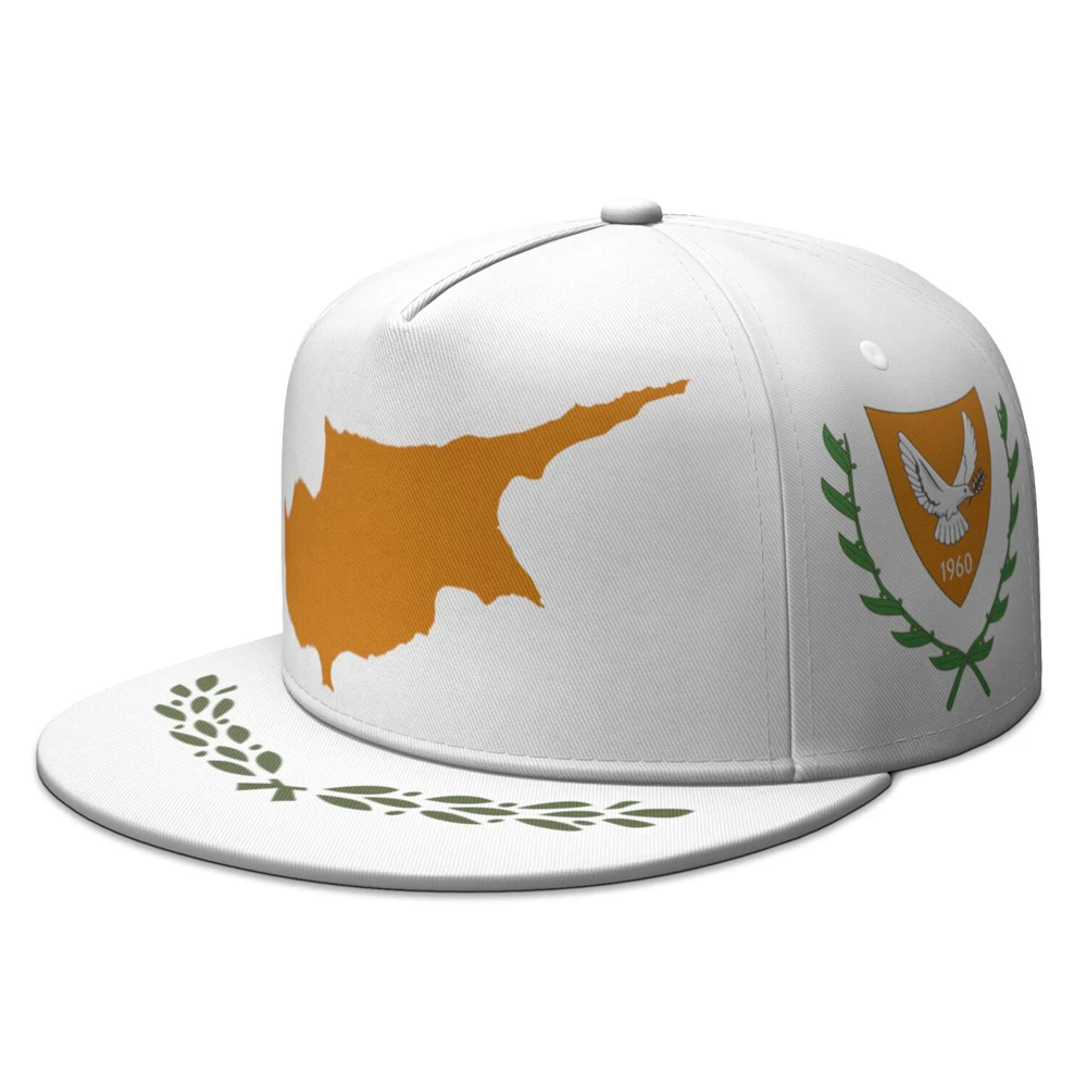 Cyprus Flat Brimmed Cap Custom Made Name Team Logo Hip-hop Hat Country Greek Travel Cypriot Republic Nation Flag Headgear