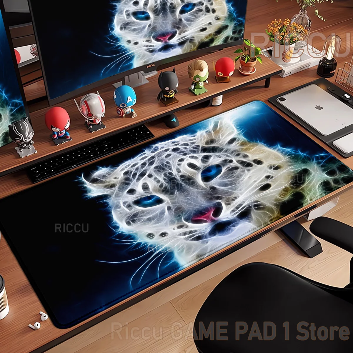 Roaring Snow Leopard Mouse Pad Gaming Accessories Anti-slip Computer Mousepad Gamer Mausepad Desktop Mat Deskmat Desk Mats