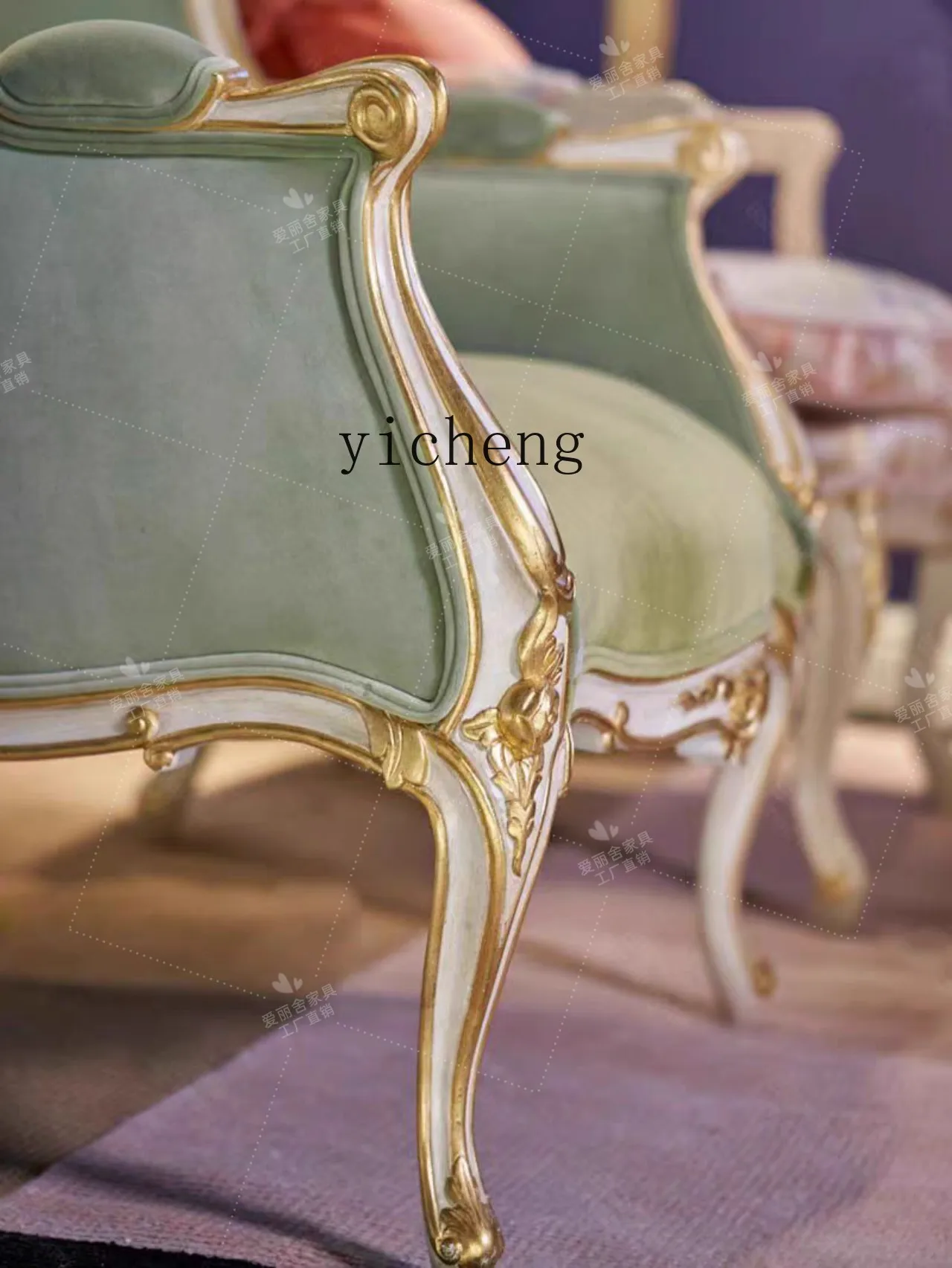 كرسي أريكة فردي من TWR مصنوع من الخشب الصلب المنحوت لغرفة المعيشة كرسي نمر للترفيه #4