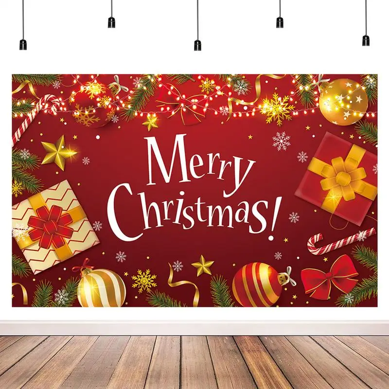 Christmas Backdrops For Wall Family Merry Christmas Parties Decoration 6 X 3.6 Ft Glitter Christmas Photo Banner Signs For