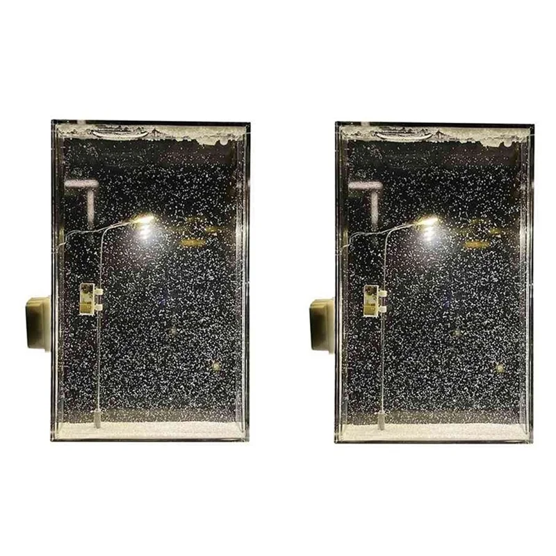 

ODIES-2PCS DIY Snow Scene Night Light Material Kit Snow Scene Street Light DIY Material Kit For Interior Decoration And Gift