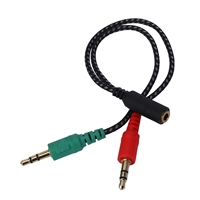 Headphone Splitter for Computer, Earphone Adapter for PC Audio & Mic, 3.5mm Female to Dual 3.5mm Male XY