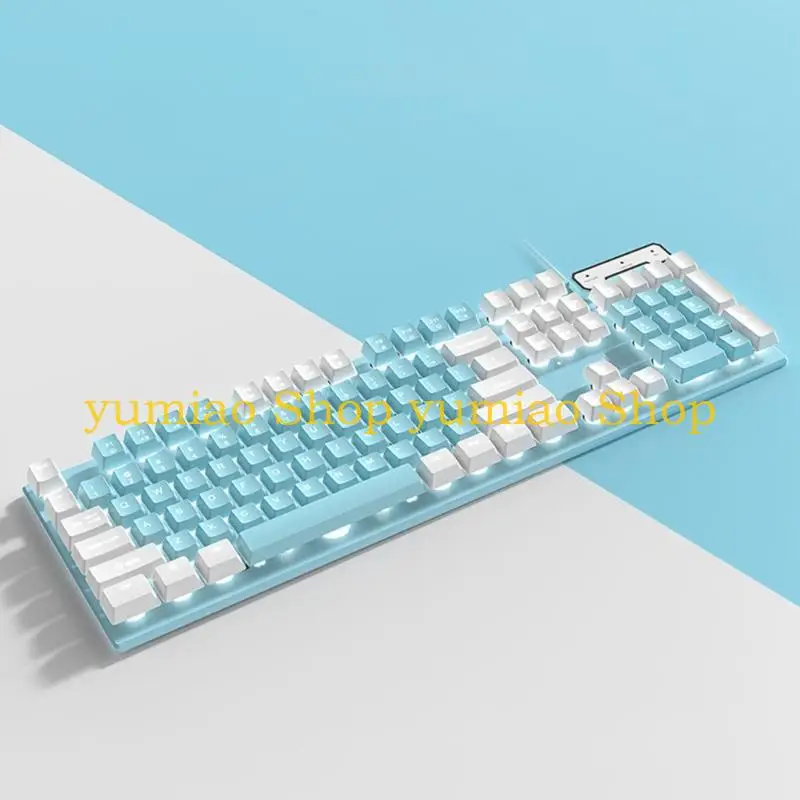 587B 104 KEYS GAMING MECÂNICO DO TECHO MECÂNICO Eixo chá Plugue teclado RGB USB