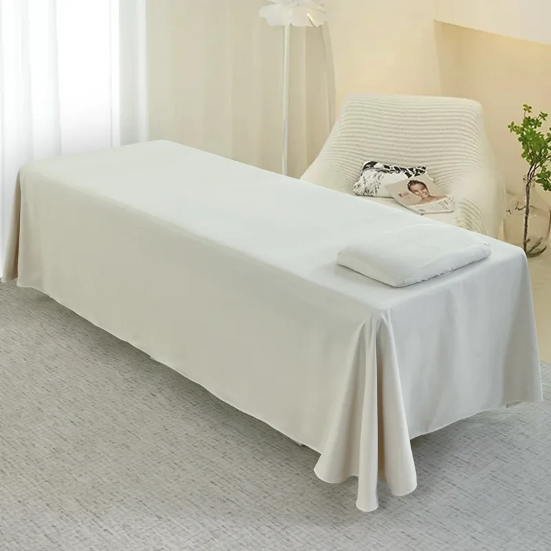 Solid Bed Skirt for Beauty Salon Massage Table Bed Sheet Skin-Friendly Massage Bed Cover SPA Bed Full Cover Sabnanas with hole