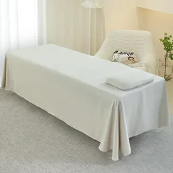 Solid Bed Skirt for Beauty Salon Massage Table Bed Sheet Skin-Friendly Massage Bed Cover SPA Bed Full Cover Sabnanas with hole