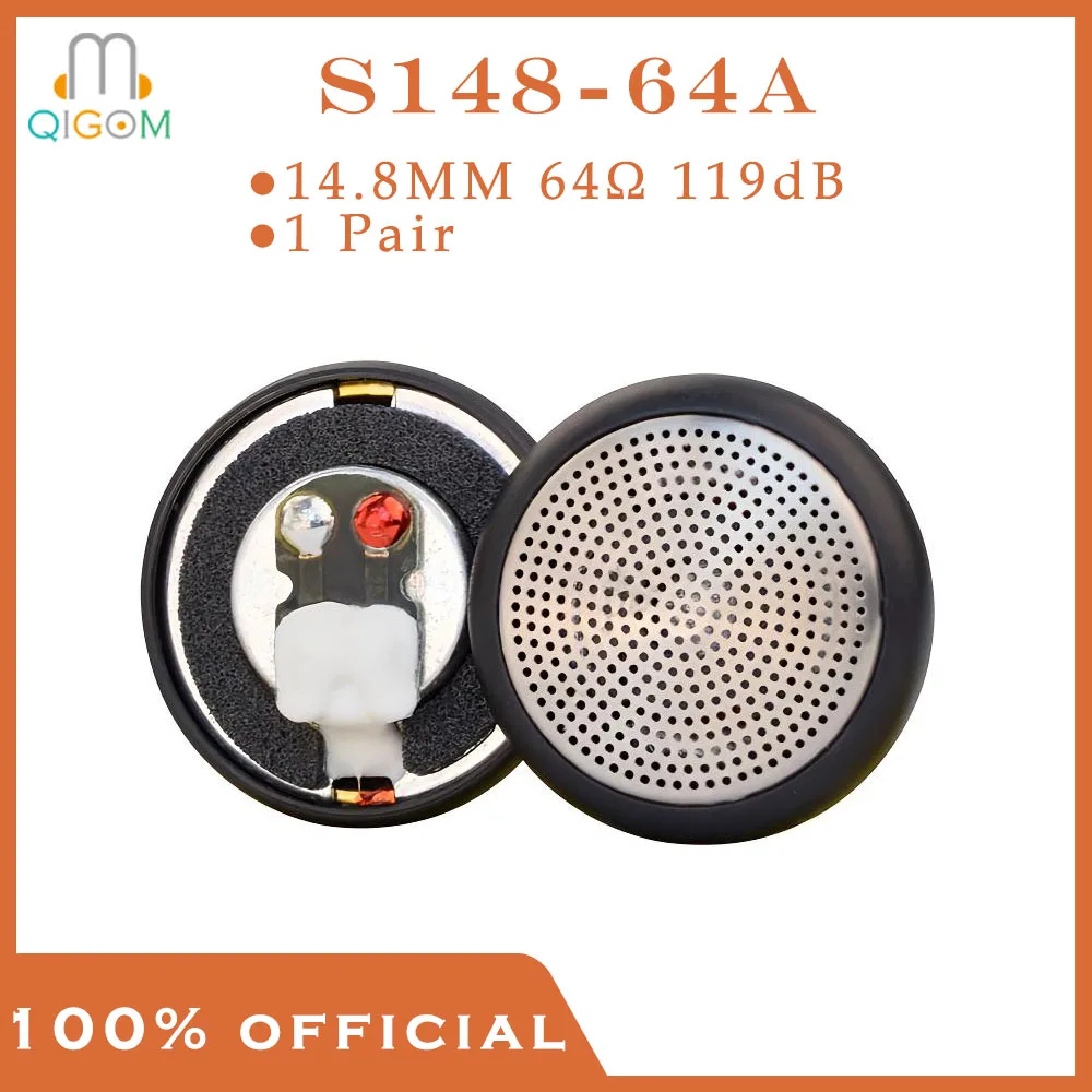 

QIGOM Headset Speaker S148-64A 1Pair, 14.8MM 64ohm 119dB, Vocal Analysis, Headset Speaker Flathead, Equilibrium, Headset Speaker