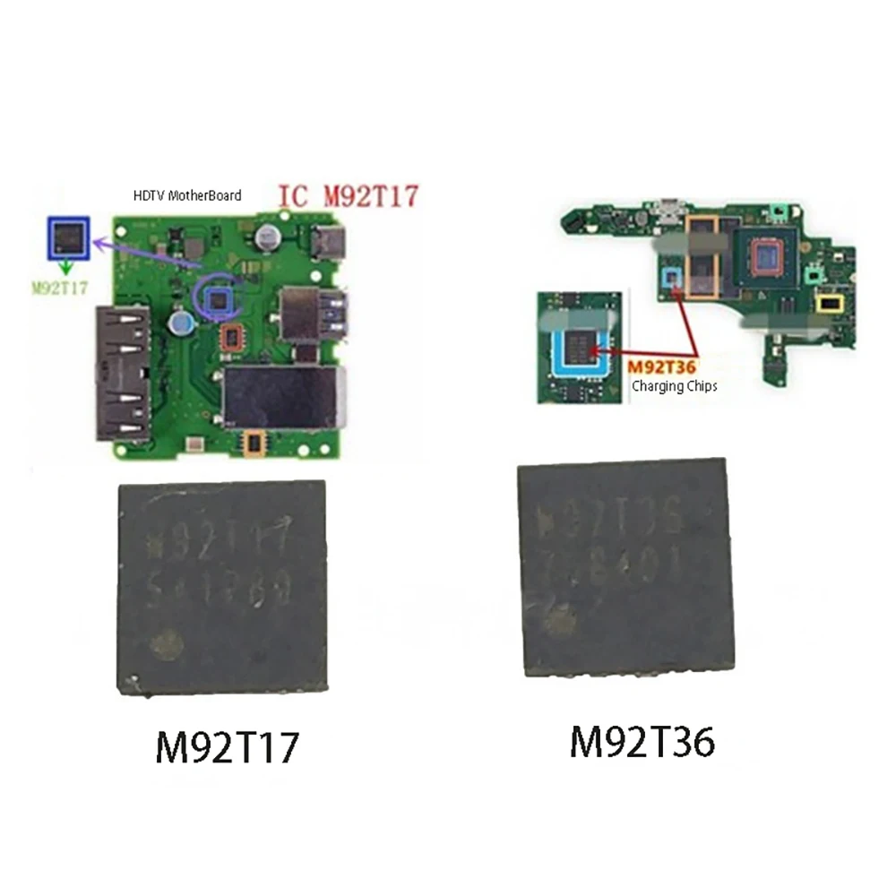 

for Nintendo Switch Console Power Management IC Chip M92T36 M92T55 M92T17 PI3USB BQ24193 Charging IC Display HDMI-Compatible
