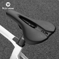 WEST BIKING Road Bicycle Seat 140mm Short Nose Saddle Racing Bike Lightweight Eco-Friendly PU Leather Foam Comfortable Saddle