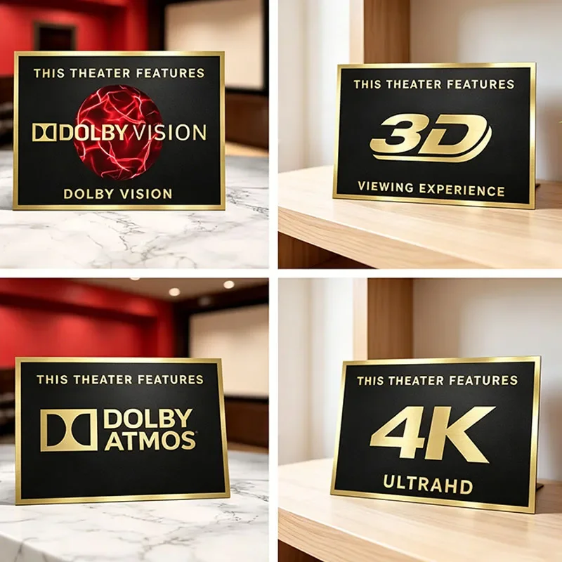 Vintage Style Home Movie Theater Sign Retro Cinema Decor Wall Art for Media Room Home Theater Cinema Room Decoration