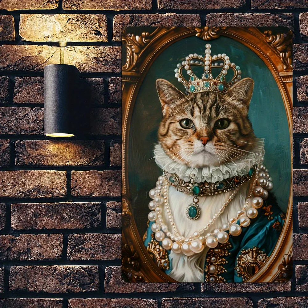 Precioso gato de Metal para pared, construcción de hierro, resistente al agua, con retrato de gato elegante, Ideal para decoración del hogar y la Oficina, 1 ud.