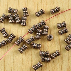 140pcs 5.7x3.6mm, Hole Is 1mm Copper-tone Constringent Spacer Beads H1822 Beads for Jewelry Making