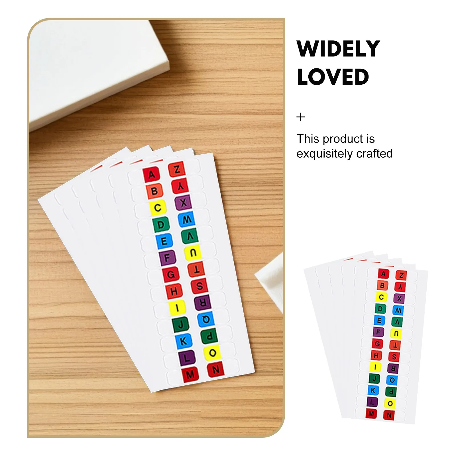10 Sheets Alphabet Index Label Stickers Colorful Waterproof Small Strips Paging Mark Index Notes Notepad Page Markers