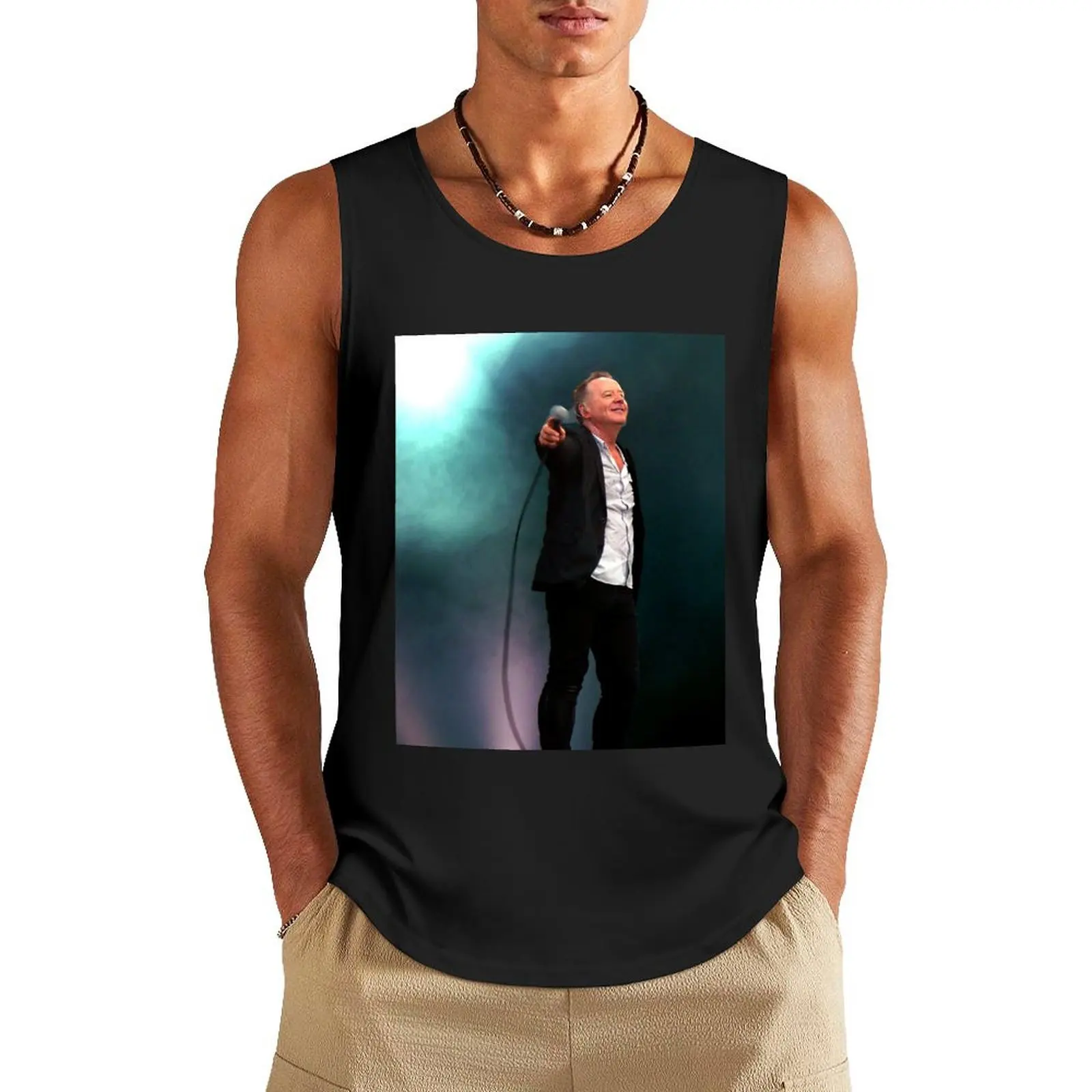 Jim Kerr Simple Minds Live In Concert Tank Top Men's cotton t-shirt mens designer clothes Body man mens clothing