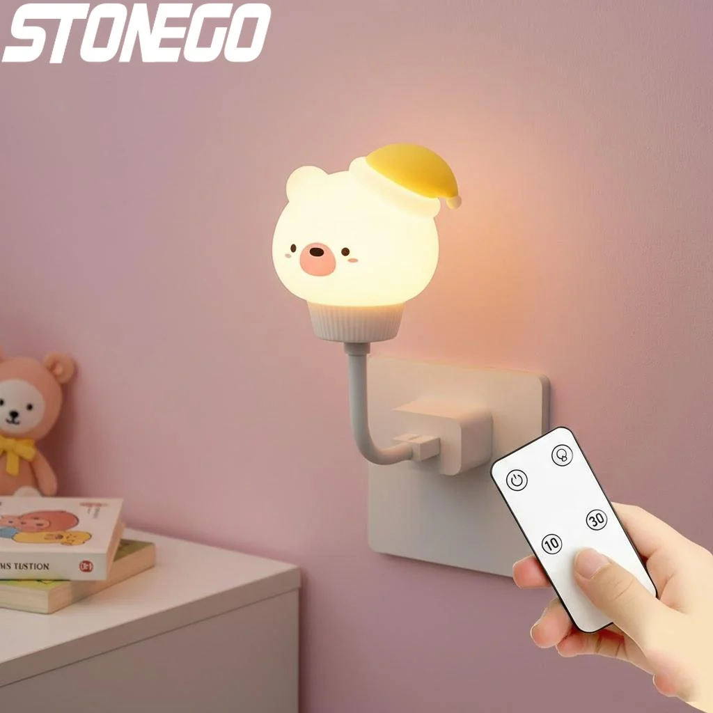 

Cute Cartoon Animal USB LED Night Light Bedside Lamp for Cozy Bedroom Decor Bear Cat Rabbit Duck Ambient Lighting