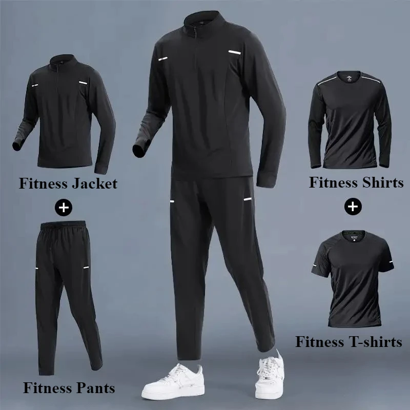 Autumn Fitness Men's Sports Suit for Running Clothes Morning Running Cycling Bicycle Loose Ice Silk Summer Quick-dry Clothes