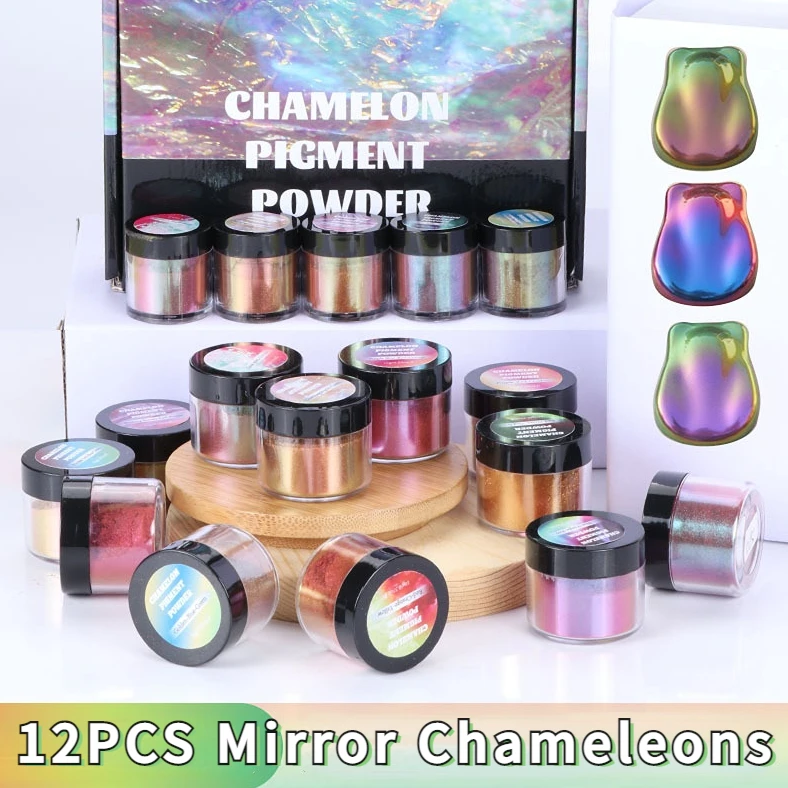 

5g Mirror Chameleons Pigment Pearlescent Epoxy Resin Glitter Magic Discolored Powder Kit Resin Colorant Jewelry Making Supplies