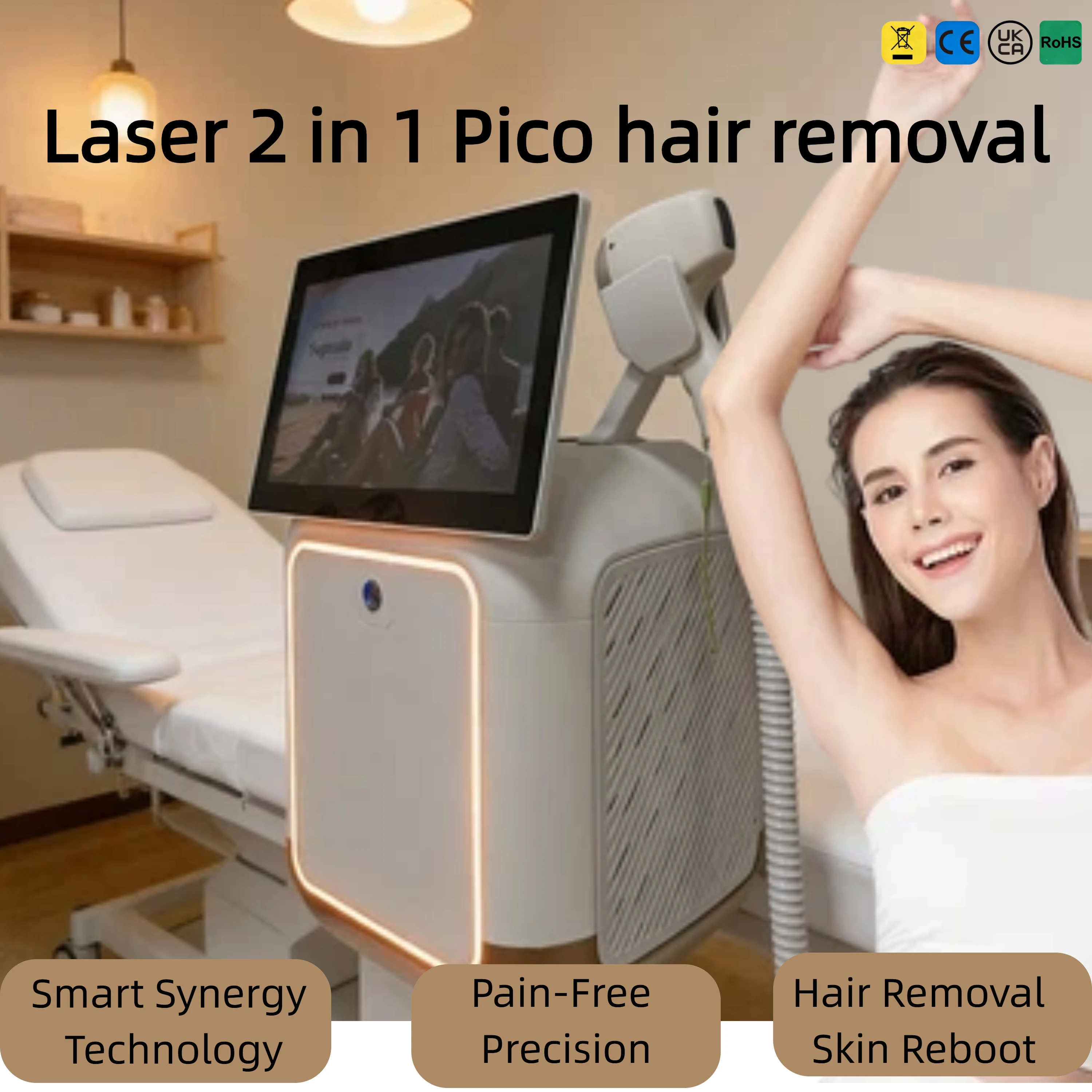 

Professional Salon 2 IN 1 Pico Laser Hair Removal Machine 15.6 Inch Touch Screen Combo Fast Recovery Business Beauty Equipment