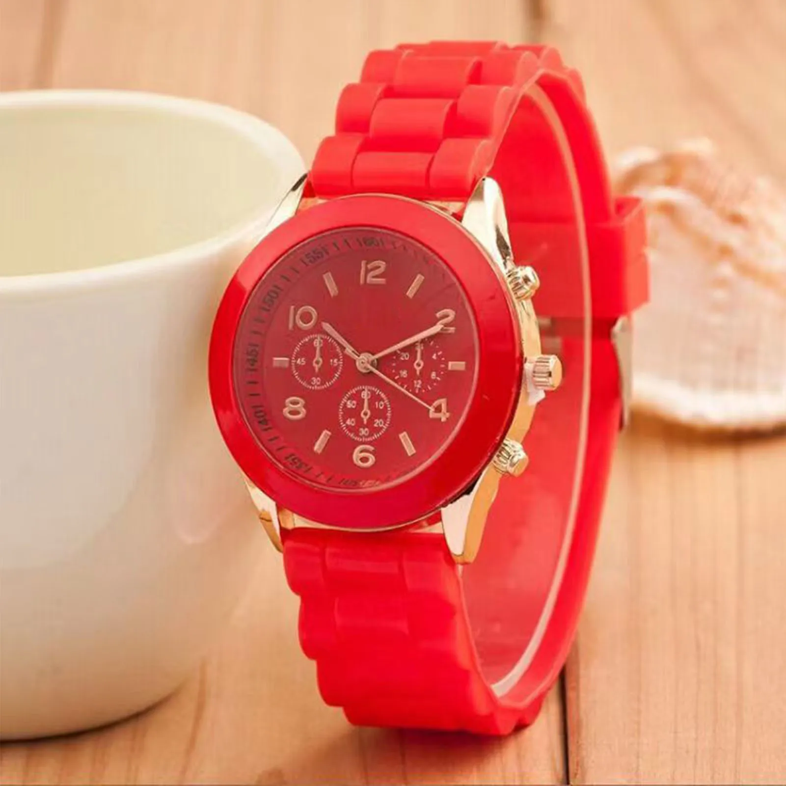 Reloj de pulsera de silicona para pareja, reloj de pulsera de silicona Simple con 8 colores para oficina exterior, reunión de negocios