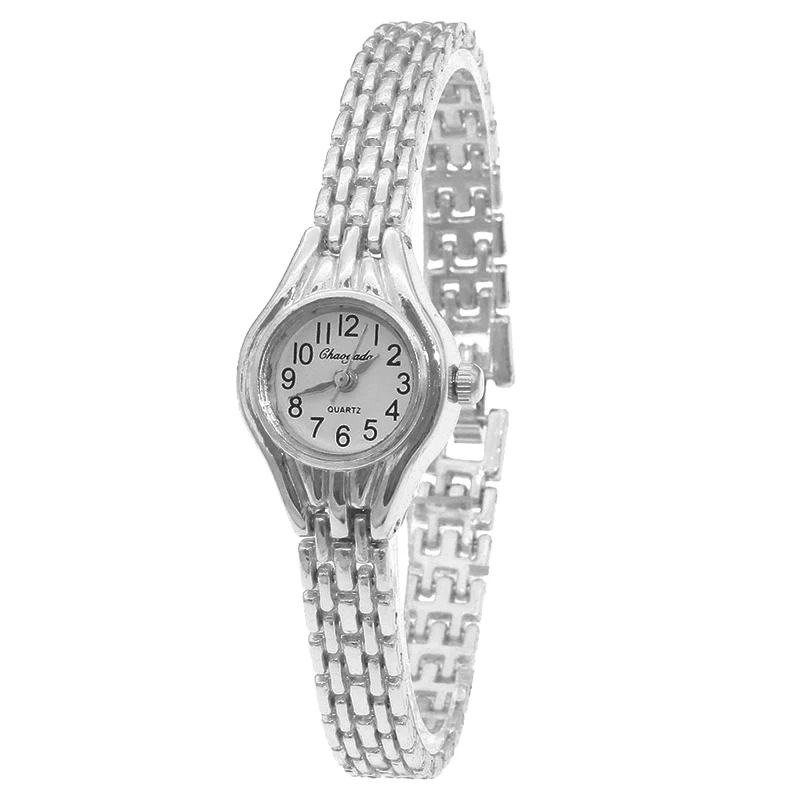 Elegant Analog Dial Women's Fashion Watches Chaoyada Brand Silver Wrist Watches for Female Ladies Quartz Bracelet Watches