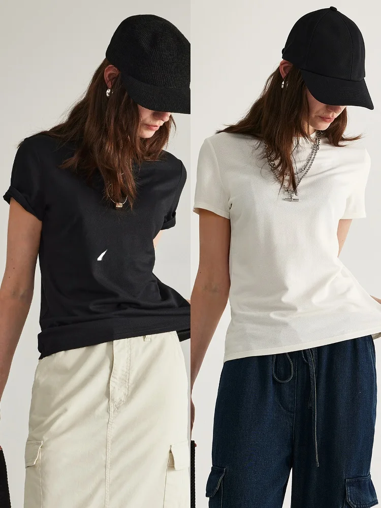 

Женская футболка UZZO Capsule Basic Series с коротким рукавом: комфортная, дышащая, с эффектом прохлады, для повседневной носки, трикотажная