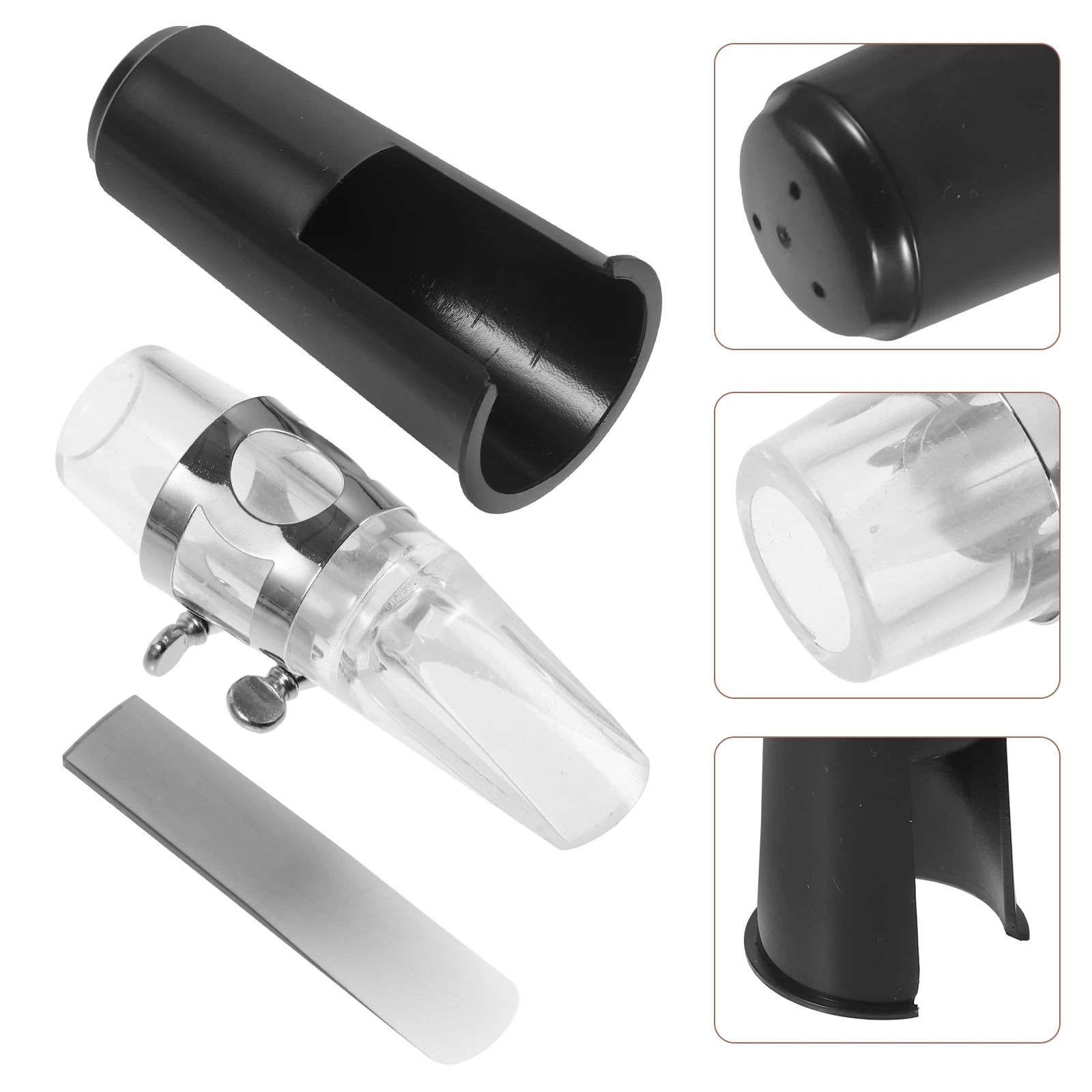 

Saxophone Mouthpiece Kit For Alto Soprano Tenor Sax Cap Ligature Reed Lightweight Metal Abs Wind Instrument Accessories Sax Alto