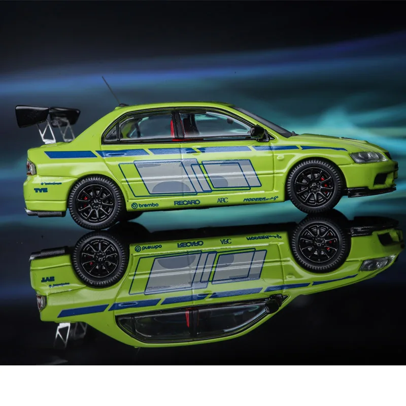 متوفر: 1:64 نموذج سيارة Lancer Evolution IX من الجيل التاسع من ميتسوبيشي EVO مصنوع من خليط معدني مصبوب، لعبة للأولاد، زخرفة قابلة للجمع للبالغين