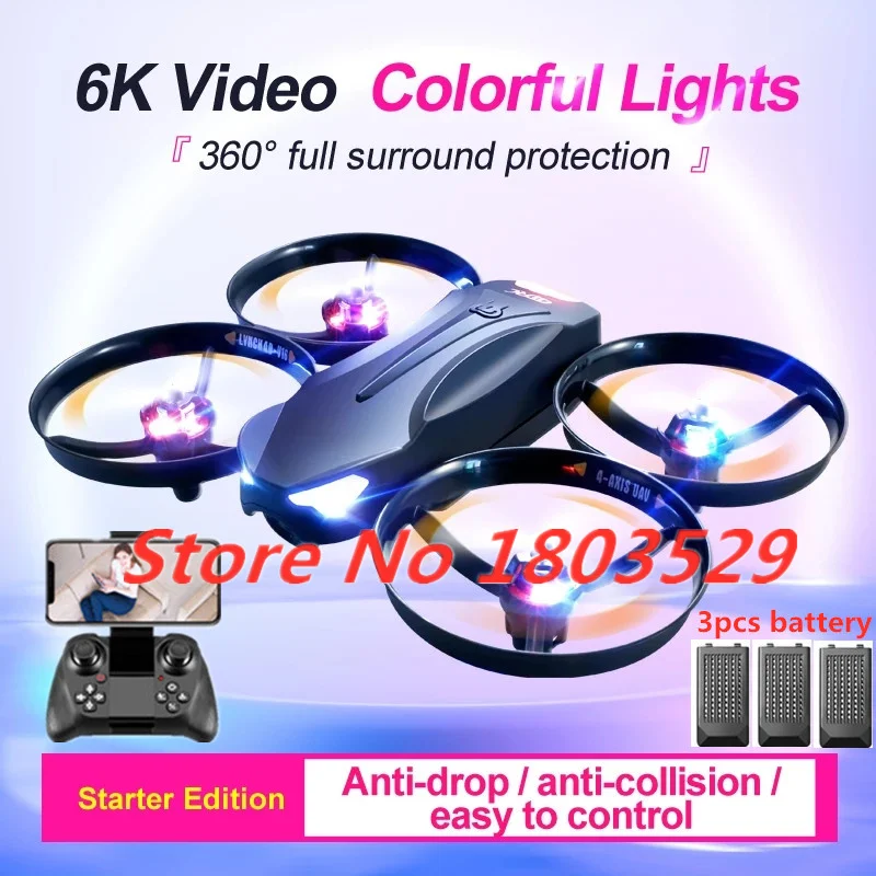 New Folding Drone Aerial Photography Aircraft with 6K Dual Camera Drones Flash Lights for Adults Game Toy Easy To Control Drone