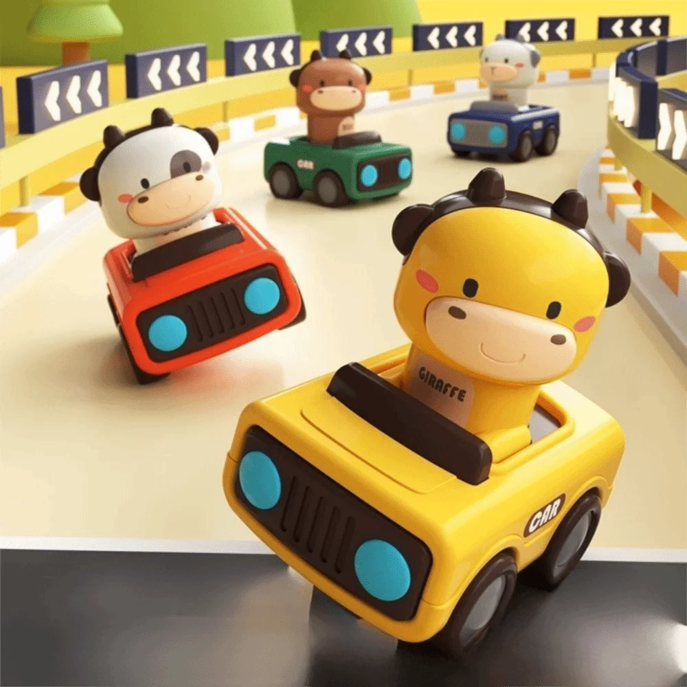

Funny Cartoon Press To Go Car Interactive Birthday Gifts Infant Play Vehicle Animal Racing Car Toddlers 1-3