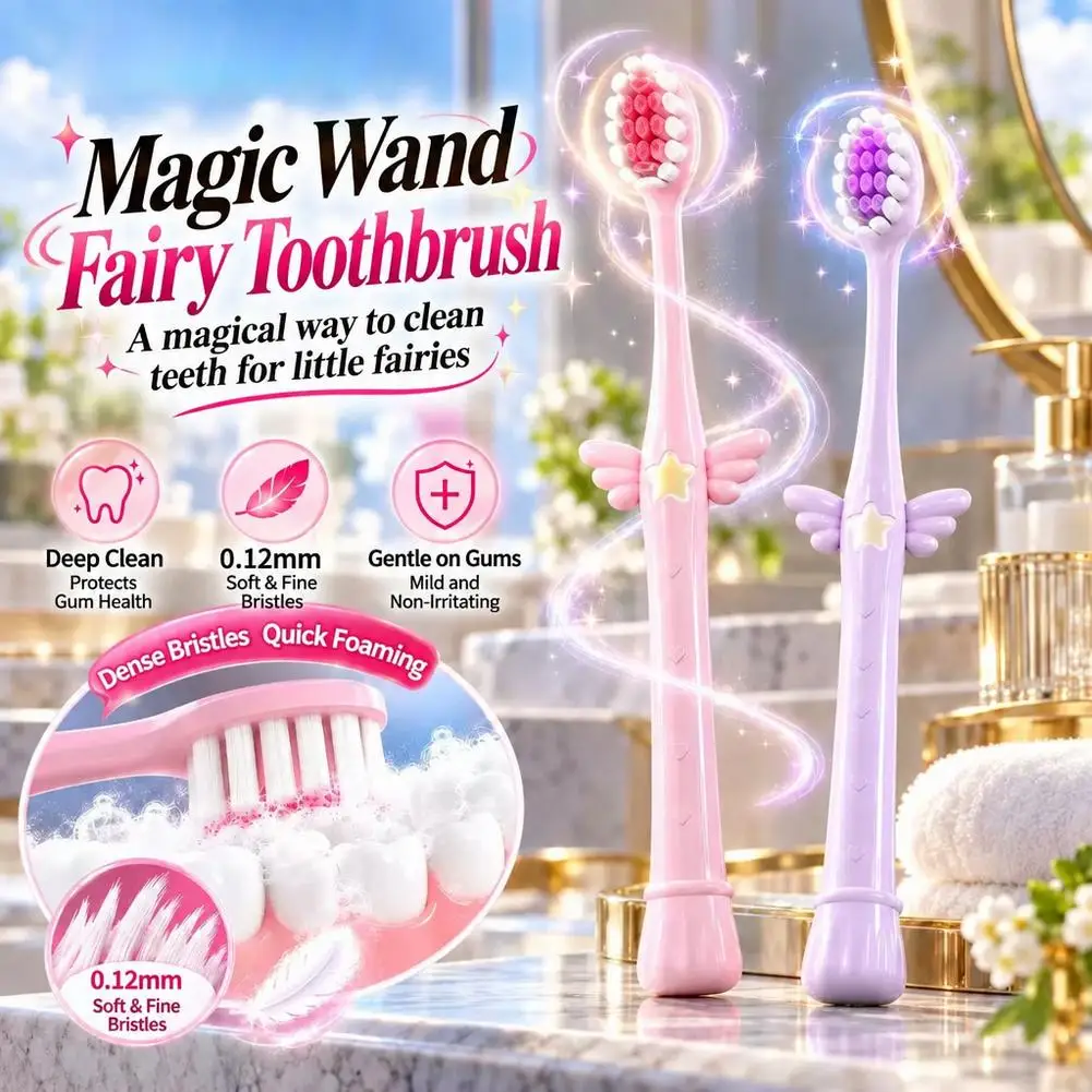 Portable Fairy Stick Soft Bristle Toothbrush Household Cleaning Toothbrush Multi-function Oral Cleaning for Girls Students Gifts