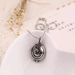 New Arrival Vampire Diaries Verbena Couple Pendant Necklace for Women Men Retro Red Crystal Stainless Steel Chain Choker Jewelry