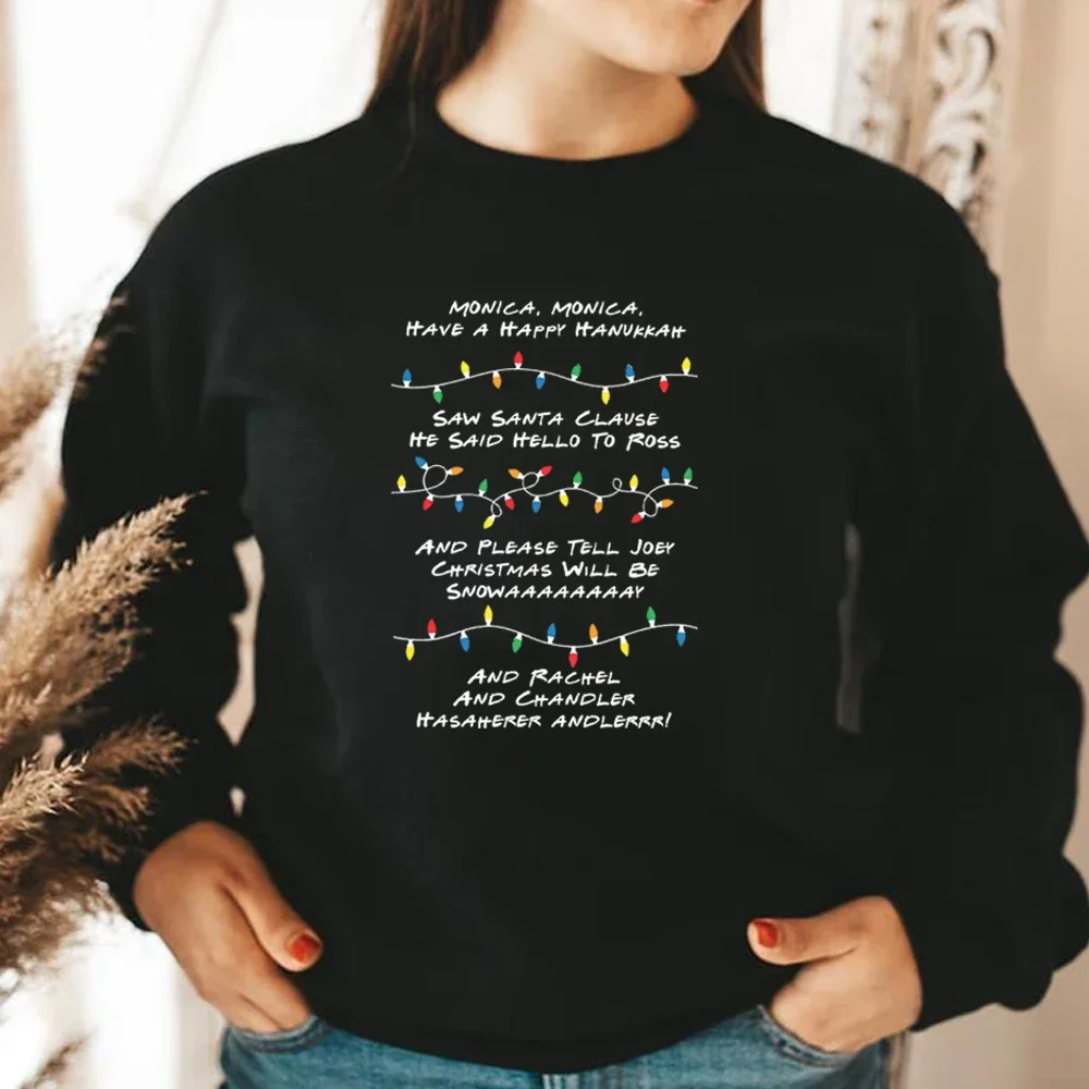 Friends Inspired Holiday Crewneck Sweatshirt Phoebe's Song Shirt Merry Christmas Sweater Unisex Long Sleeves Sweatshirts