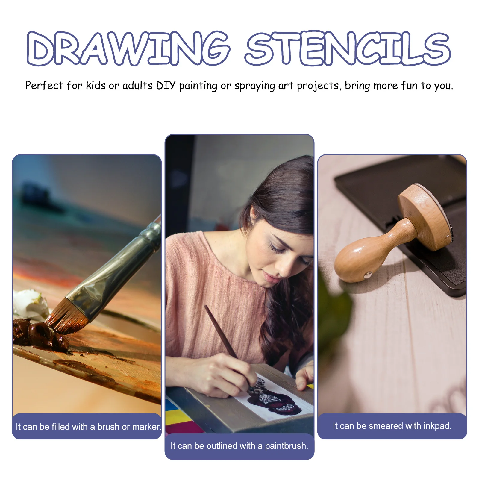 

18Pcs Reusable Drawing Stencils Durable Art Painting Template for Kids DIY Spraying Crafts Creative Classroom Stencils