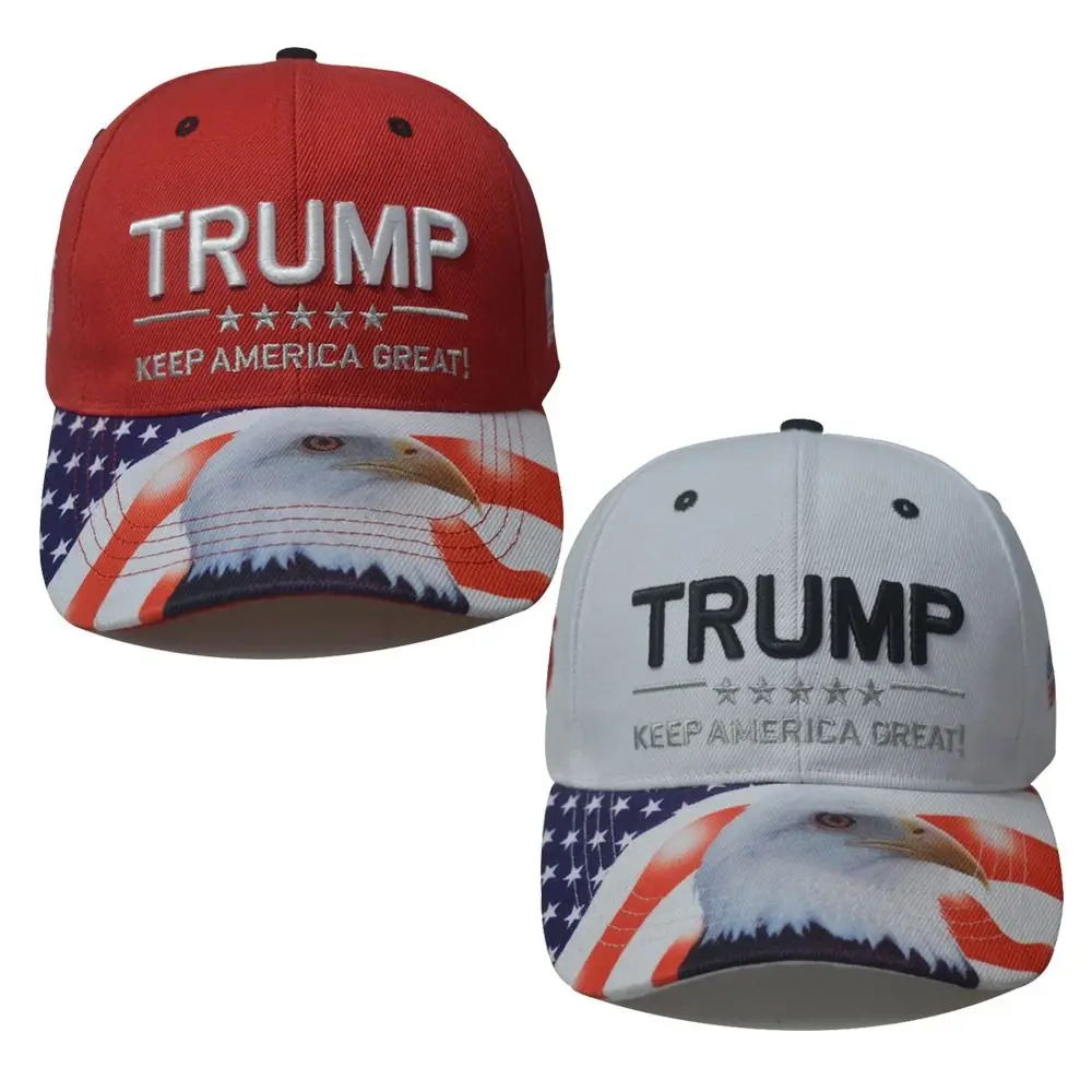 قبعة ترامب جديدة قابلة للتعديل من القطن الواقي من الشمس أنصار ترامب قبعة النسر طباعة قبعات ترامب الرياضية