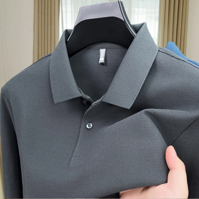 

100% pure cotton high-quality fashion brand autumn new comfortable long sleeved men's hot selling designer original polo shirt