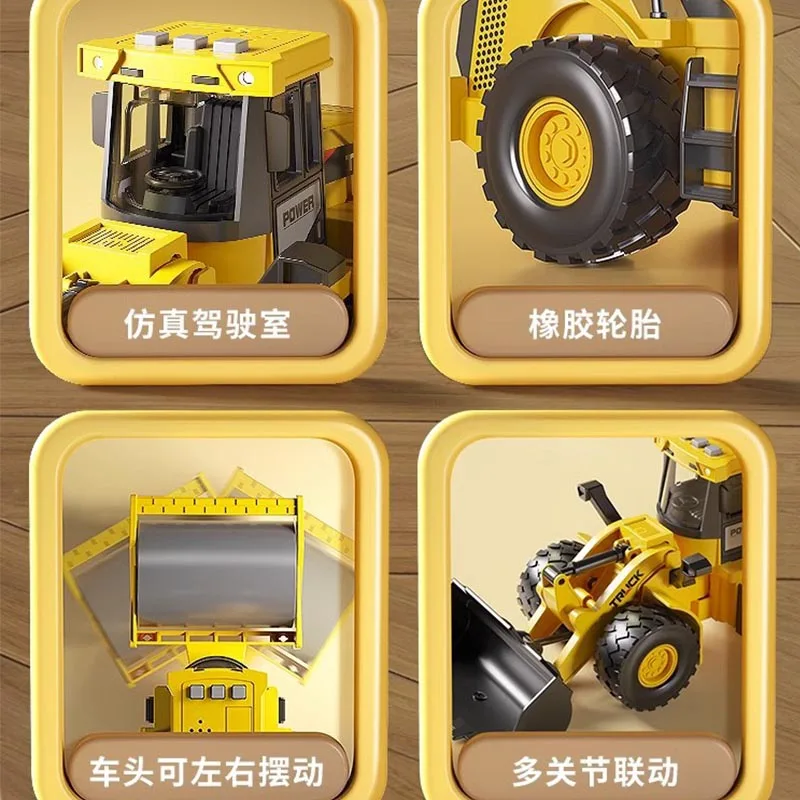 Oversized Kids Diecast Engineering Construction Vehicles Dump Digger Mixer Truck Fire Truck Model Scale Inertia Car Toy Boy Gift