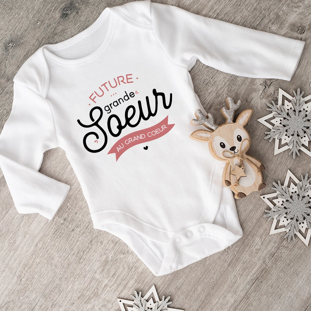 Future Grande Joeur Au Grand Coeur Print Infant Bodysuit Long Sleeve Jumpsuit Casual Baby Girl Boy Bodysuit Summer Ibaby Clothes