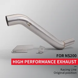 NS200 For BajajPulsarNS200 Bajaj NS 200 51mm Escape Moto Motorcycle Exhaust Mid Middle Link Pipe Racing Stainless Steel Elbow