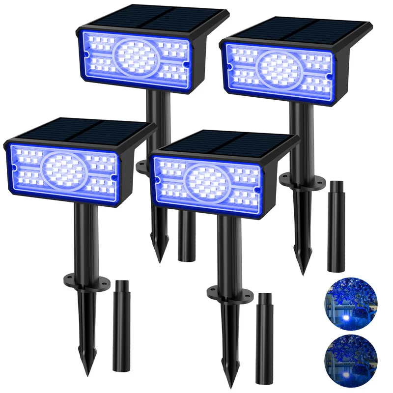 أضواء كاشفة تعمل بالطاقة الشمسية عبر الحدود، IP65 خارجية مقاومة للماء ومشرقة LED أضواء مقبس أرضية فناء الفيلا أضواء حديقة متكاملة #5