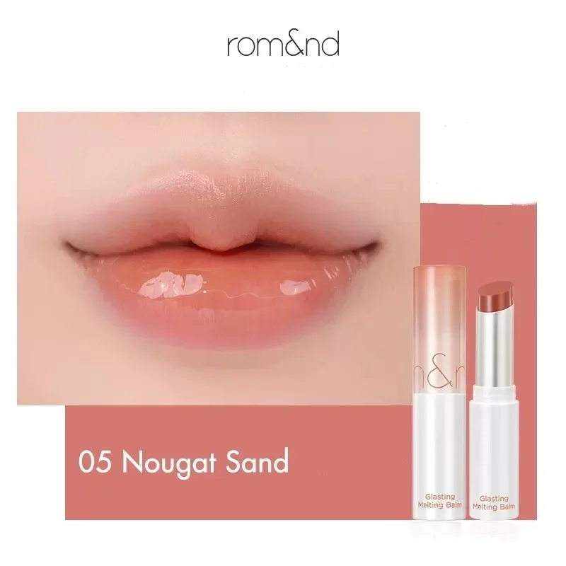 Romand บาล์มละลายกลิตเตอร์กลิตเตอร์7สีลิปสติกเจลลี่กลอสไอน้ำเรืองแสงเนียนเรียบเนียนเครื่องสำอาง riasan Korea ความงามที่หายากของผู้หญิง