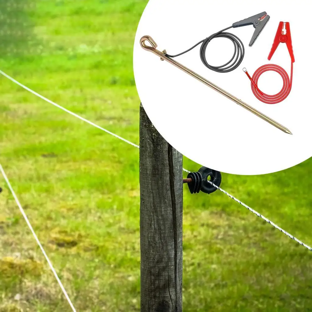 

3 Pieces Grounding Rod Solar Powered Easy Installation Electric Fence Ground