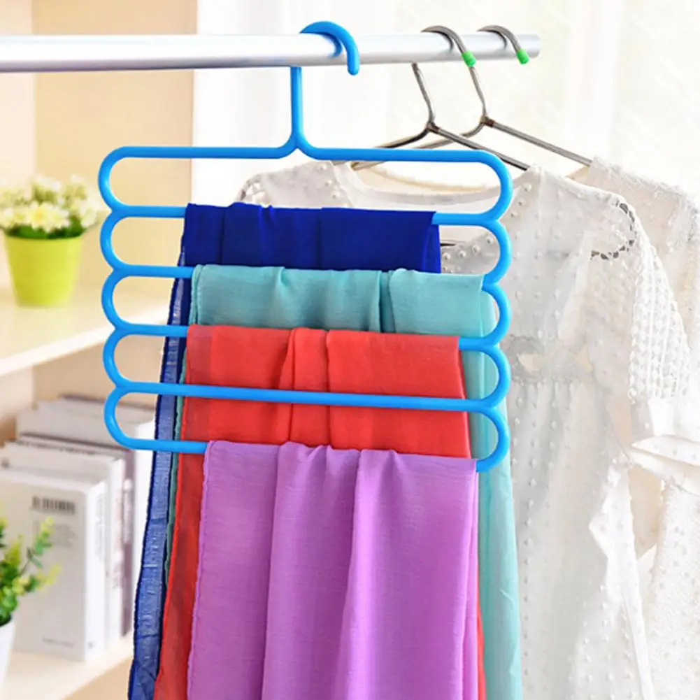 5 Layers Hanging Shelf Clothes Hangers Towel Holders Storage Rack Clothes Drying Hanger Space Saver Wardrobe Closet Organizer