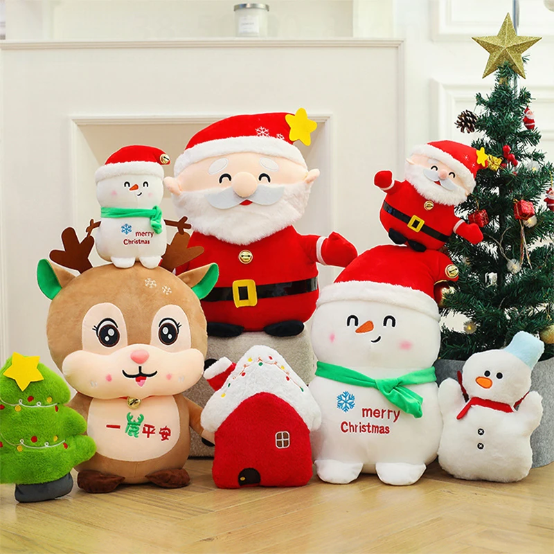 Świąteczna Kolekcja Nowa Kawaii Pluszowa Lalka Święty Mikołaj Zabawka Wypchana Poduszka do Przytulania Prezent Świąteczny dla Dzieci na Urodziny Prezent na Boże Narodzenie