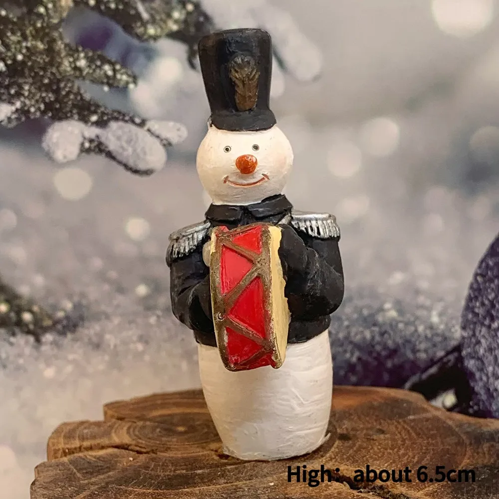 Christmas Snowman Band Wooden Ornament Set, Resin Winter Tabletop Decor, Xmas Farmhouse Collectible Gift