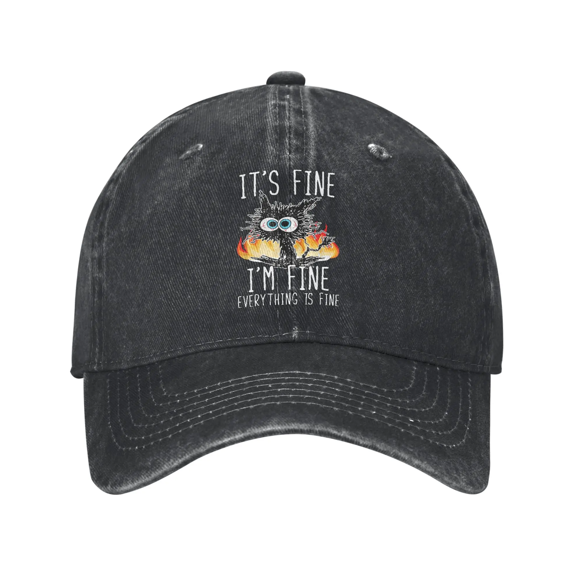 Its Fine Im Fine Everything Is Fine Fashion Baseball Cap  Casual Golf Cap  Leisure Activity Golf Cap