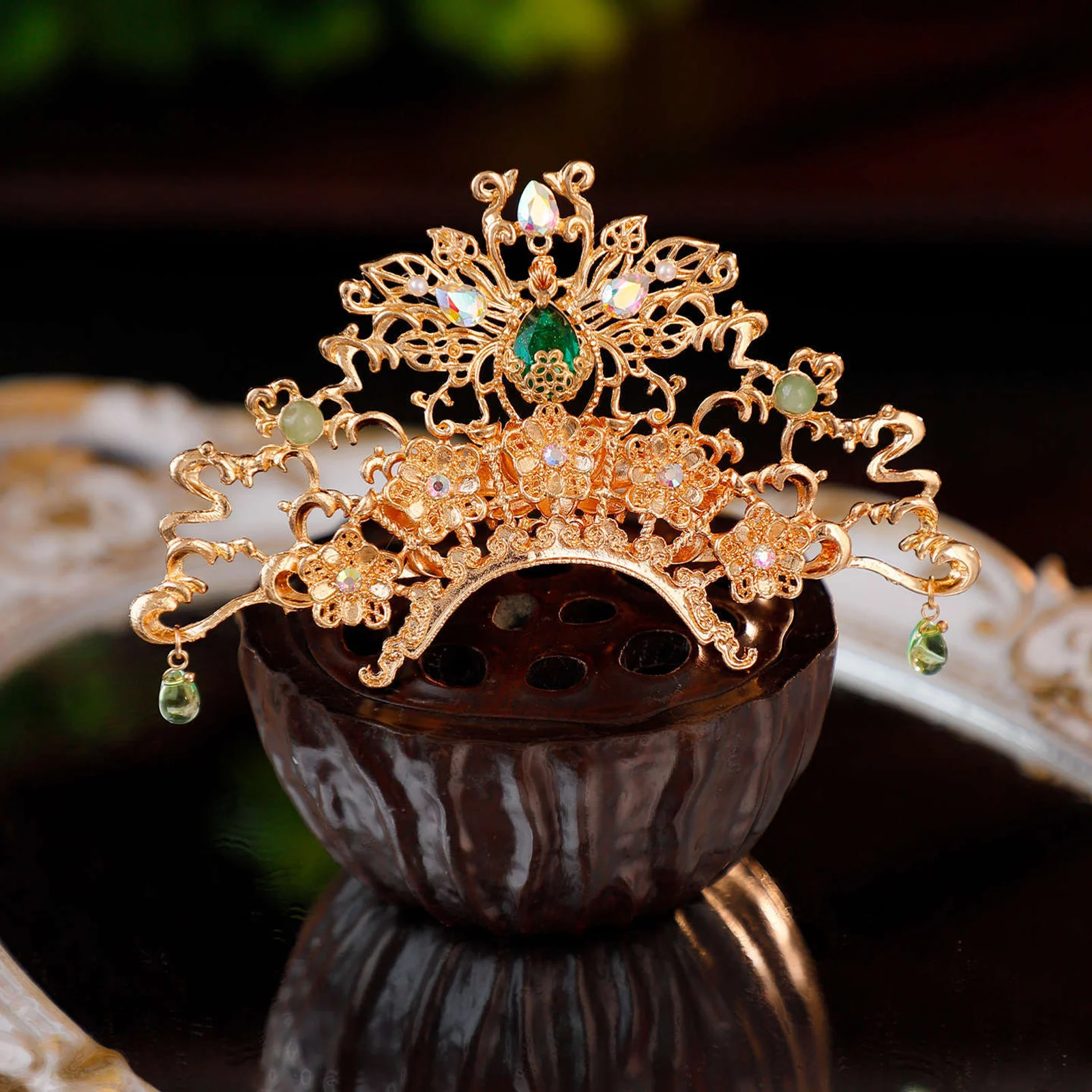 Traditional Chinese Palace Headdress Handmade Alloy Ancient Style Hanfu Hairpin for Women Festival Wedding and Stage Wear view 4