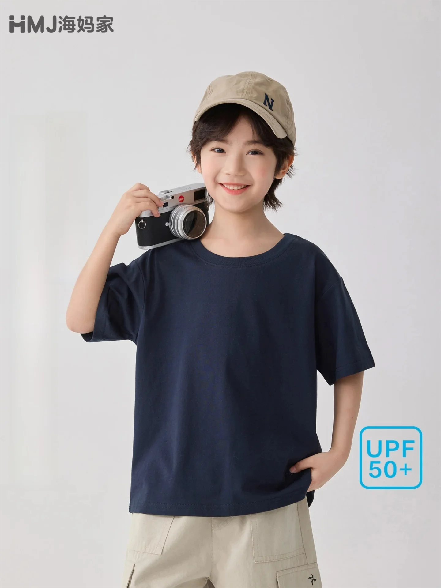 

Boys' Solid Color round Neck T-Shirt Short Sleeve Summer Clothing for Ages 3-12 Baby T-shirt