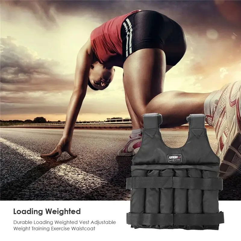 SUTENG Loading Weighted Vest Adjustable Weight Training Exercise Jacket Sand Clothing Boxing Fitness (Excluding Steel Plates)-N3