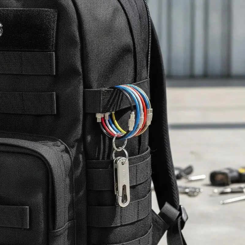 10pcs/Lot Colorful Iron Wire Keychain Cable Loop Screw Lock Rope Key Holder Keyring Key Chain Rings For Jewelry Making Supplies